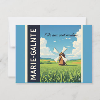 Postcard Marie-Galante Windmill Guadeloupe 