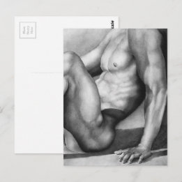 Postcard Masculine Art Male-nude Bodybuilder Model