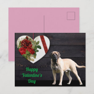 postcard Mastiff Valentine's Day