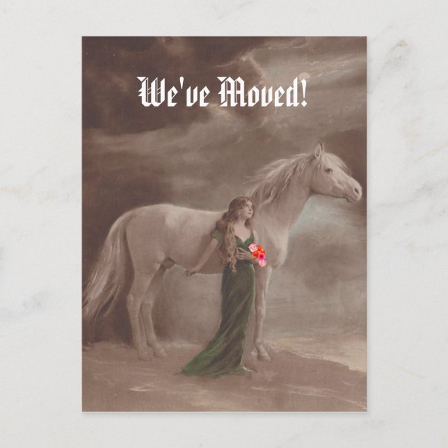 Postcard Memorable We've Moved New Address Horse (Front)