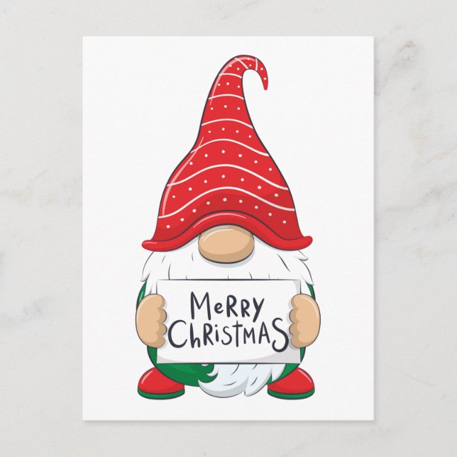 Postcard - Merry Christmas Gnome (Front)