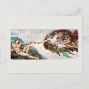 POSTCARD : MICHELANGELO :THE CREATION OF ADAM