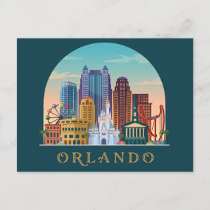 Postcard Modern Orlando Florida Vintage Skyline