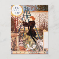 Postcard: Month of February - Février