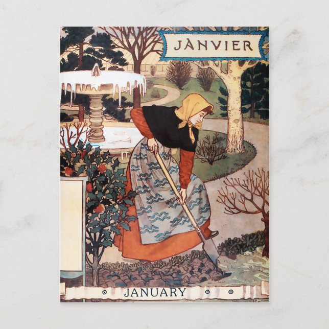 Postcard: Month of January - Janvier Postcard (Front)