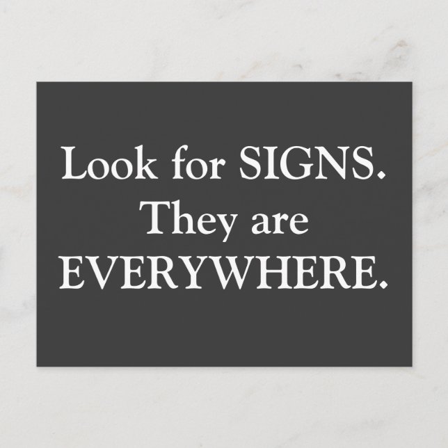 Postcard Motivation - Signs are Everywhere (Front)