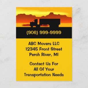 Postcard Moving Truck Movers Transport Business PC