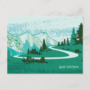 Postcard, Natural road in the mountains. Postcard