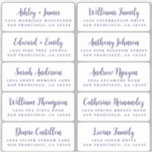 Postcard Navy Blue Script Guest Address Labels<br><div class="desc">Easy to personalise, names and addresses / individual wedding address label stickers for guests in a 2 x 0.8 inch size suitable for postcards! These chic, modern and stylish wedding address labels feature your wedding guest names in navy blue elegant handwritten script calligraphy on a white background. Simply add your...</div>