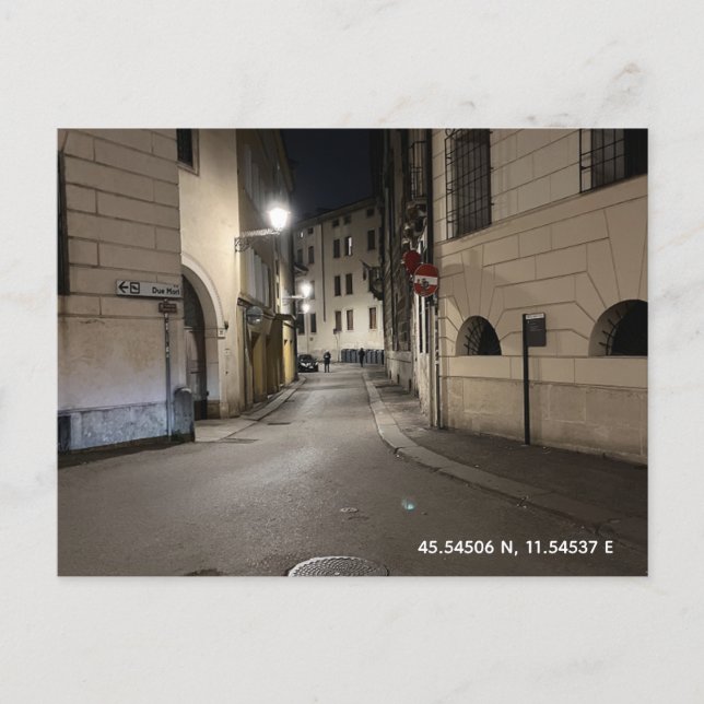 Postcard - Night walk in Vicenza, Italy (Front)