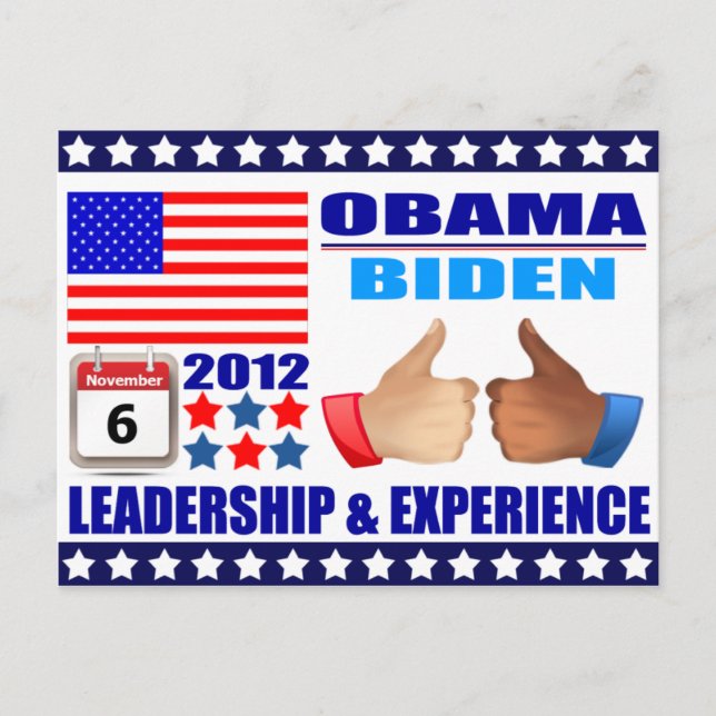Postcard: Obama/Biden - Calendar -Leadership Postcard (Front)