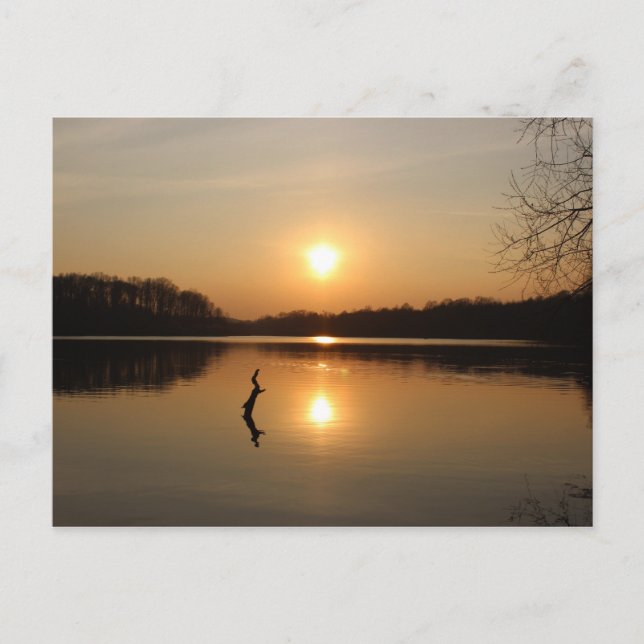 Postcard of a beautiful lakeside sunset (Front)