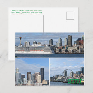 Postcard of a collage of Seattle's Skyline