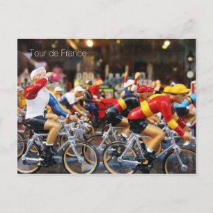 Postcard of a window depicting Tour de France