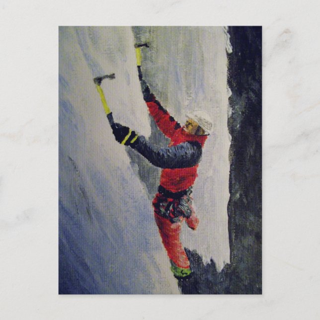 Postcard of an ice climber (Front)