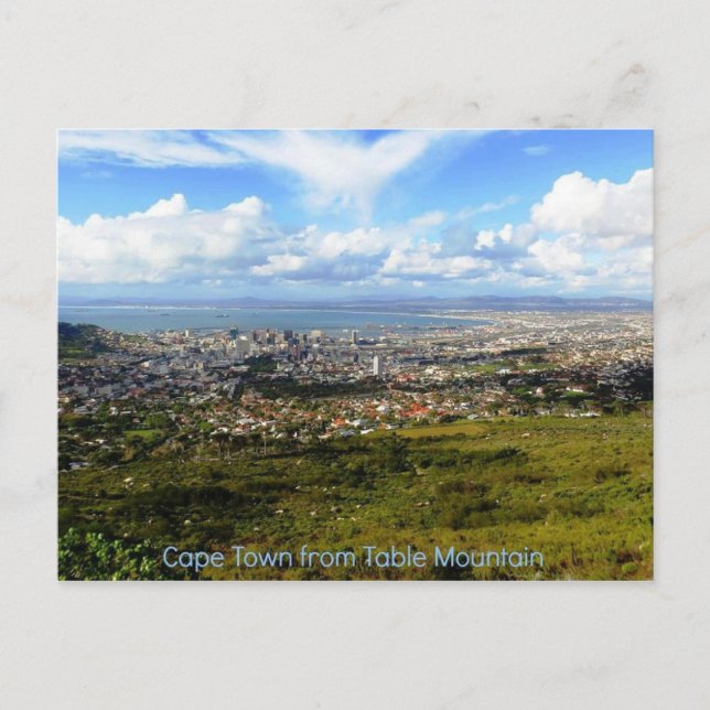 Postcard of Cape Town from Table Mountain (Front)