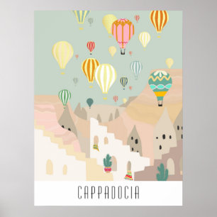 Postcard Of Cappadocia   Kapadokya Balloon Poster