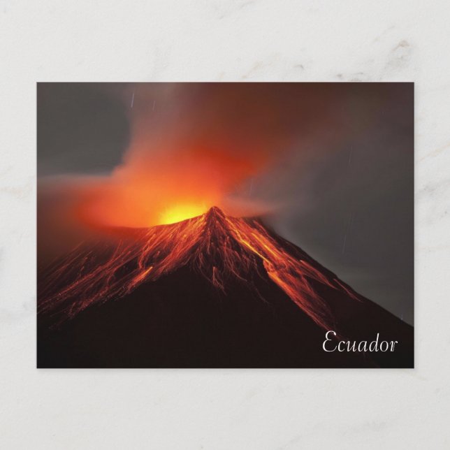 postcard of Ecuador landscape volcano (Front)