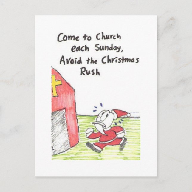 Postcard of funny church signs, animated (Front)