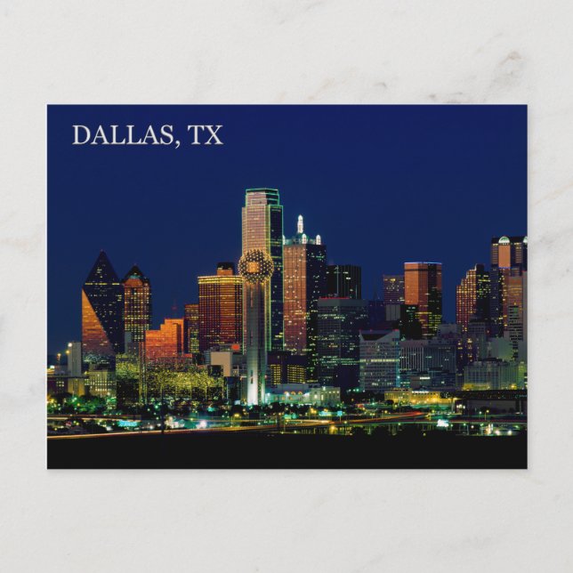 Postcard of the Dallas, Texas skyline (Front)