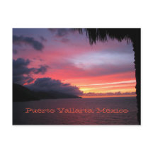 postcard of the sunset in Puerto Vallarta, Mexico