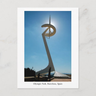 Postcard, Olympic Park, Barcelona, Spain, Tower Postcard