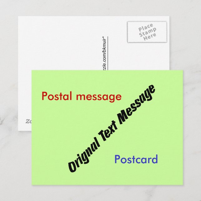 Postcard - Original Text Message (Front/Back)
