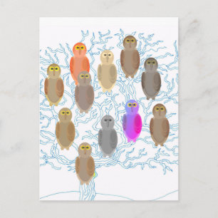 Postcard - Owl Family Tree