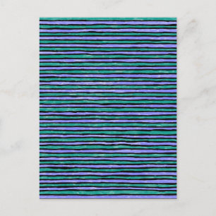 Postcard, Painted Stripes, Teal and Blue Postcard
