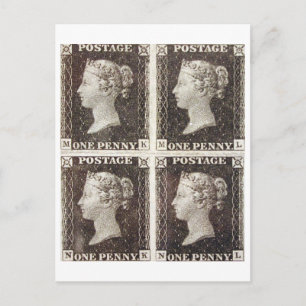Postcard - Penny Black Postage Stamps