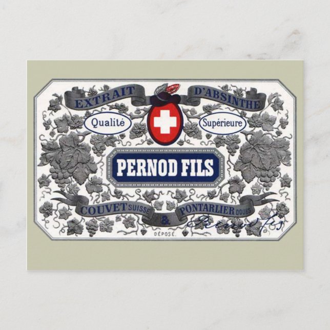 Postcard Pernod Fils label (Front)