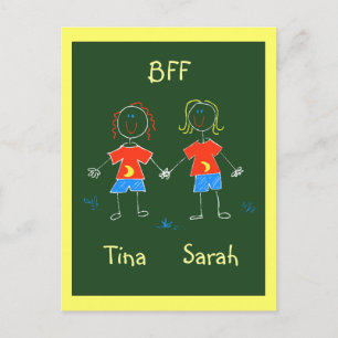 Postcard Personalised BFF Friendship Expression PC
