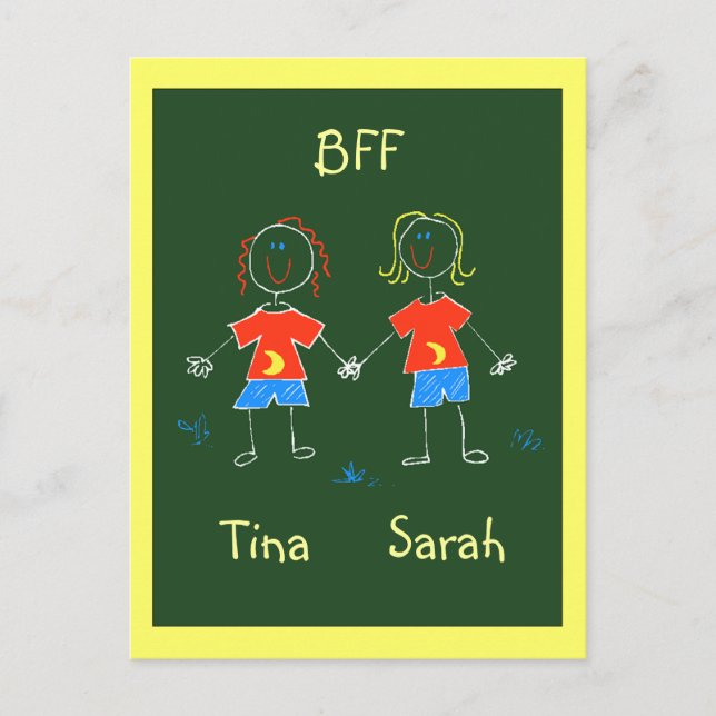 Postcard Personalised BFF Friendship Expression PC (Front)