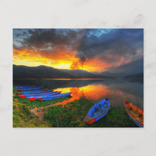 Postcard Phewa Lake Sunset - Pokhara, Nepal (Front)
