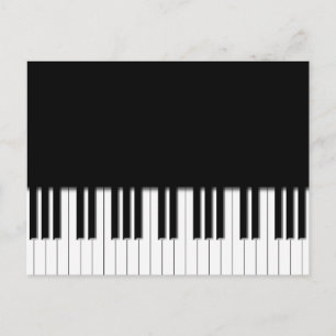 Postcard - Piano Keyboard black white