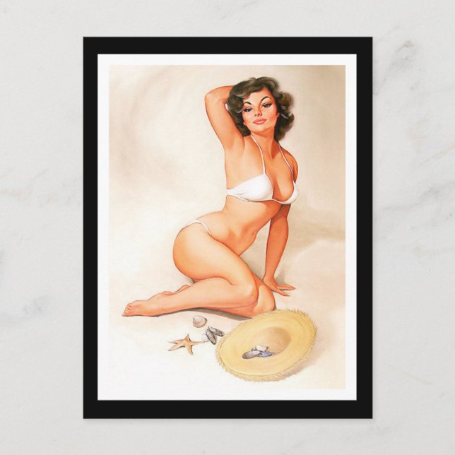 Postcard Pin up Girls Art Vintage Retro Print (Front)