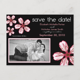 POSTCARD: Pink Cherry Blossom Save the Date Announcement Postcard