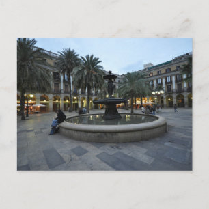 Postcard Plaça Reial, Barcelona, Spain