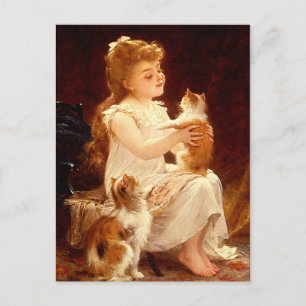 Postcard:  Playing with the Kitten Postcard