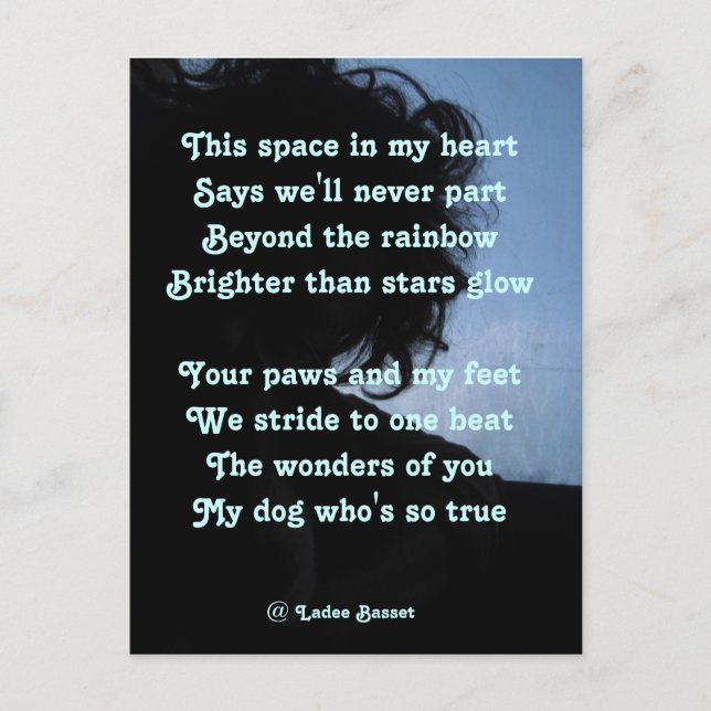 Postcard Poem Ode To Dogs By Ladee Basset (Front)