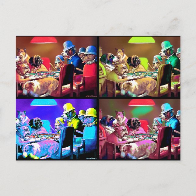 Postcard: Poker Dogs Pop Art Postcard (Front)