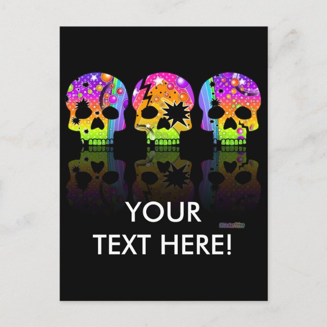 Postcard - POP ART SKULLS (Front)