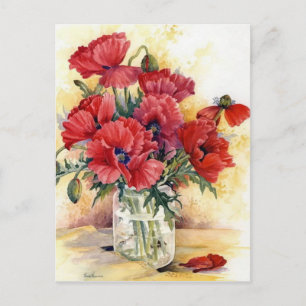 Postcard - Poppies in a Jar