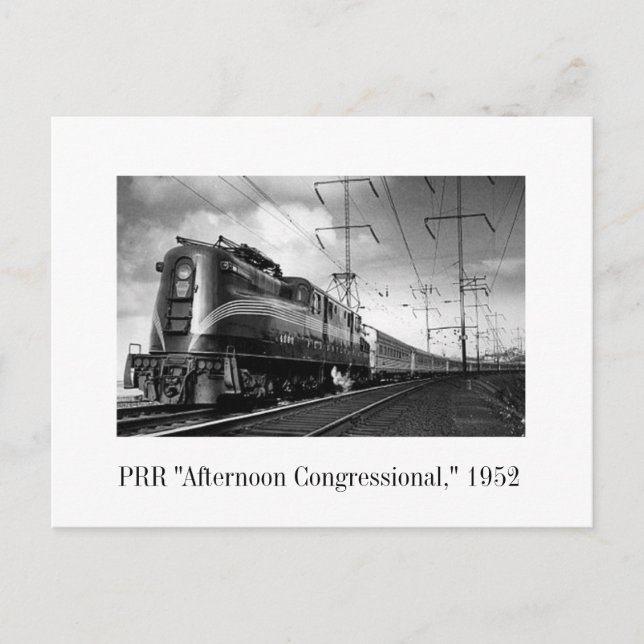 Postcard - PRR "Afternoon Congressional," 1952 (Front)