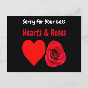 Postcard Rainbow Hearts & Roses Sorry For Loss