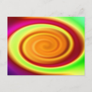 Postcard - Rainbow Swirl Abstract Pattern