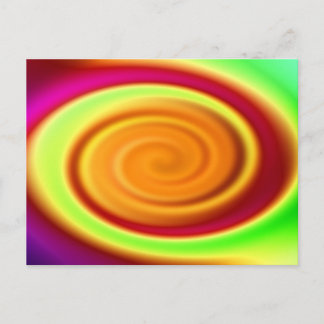 Postcard - Rainbow Swirl Abstract Pattern