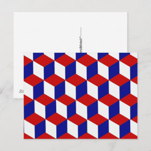 Postcard - Red, White, and Blue block illusion