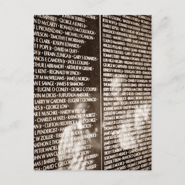 Postcard Reflection Vietnam Veterans Memorial Wall (Front)