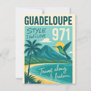Postcard Retro Guadeloupe, Dream Beach